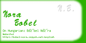 nora bobel business card